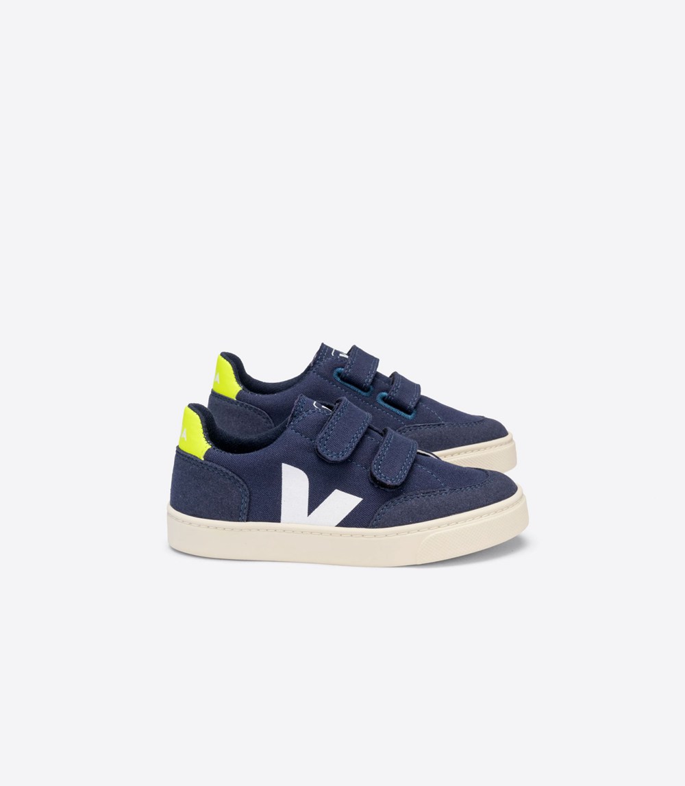 Veja Sneakers Barn - V-12 Velcro Canvas - Blå - 239654-VMU